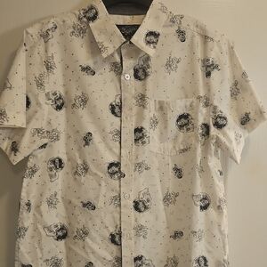 Men's White Graphic Print Shirt